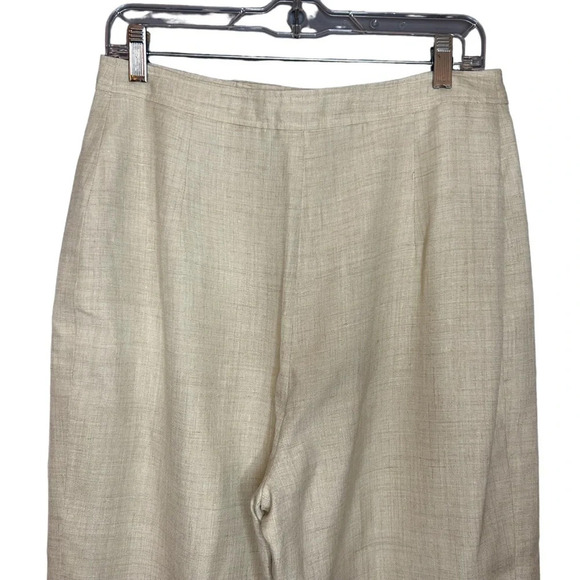 Evan Picone vintage pants linen look tan texture women’s size 16 - Picture 5 of 13